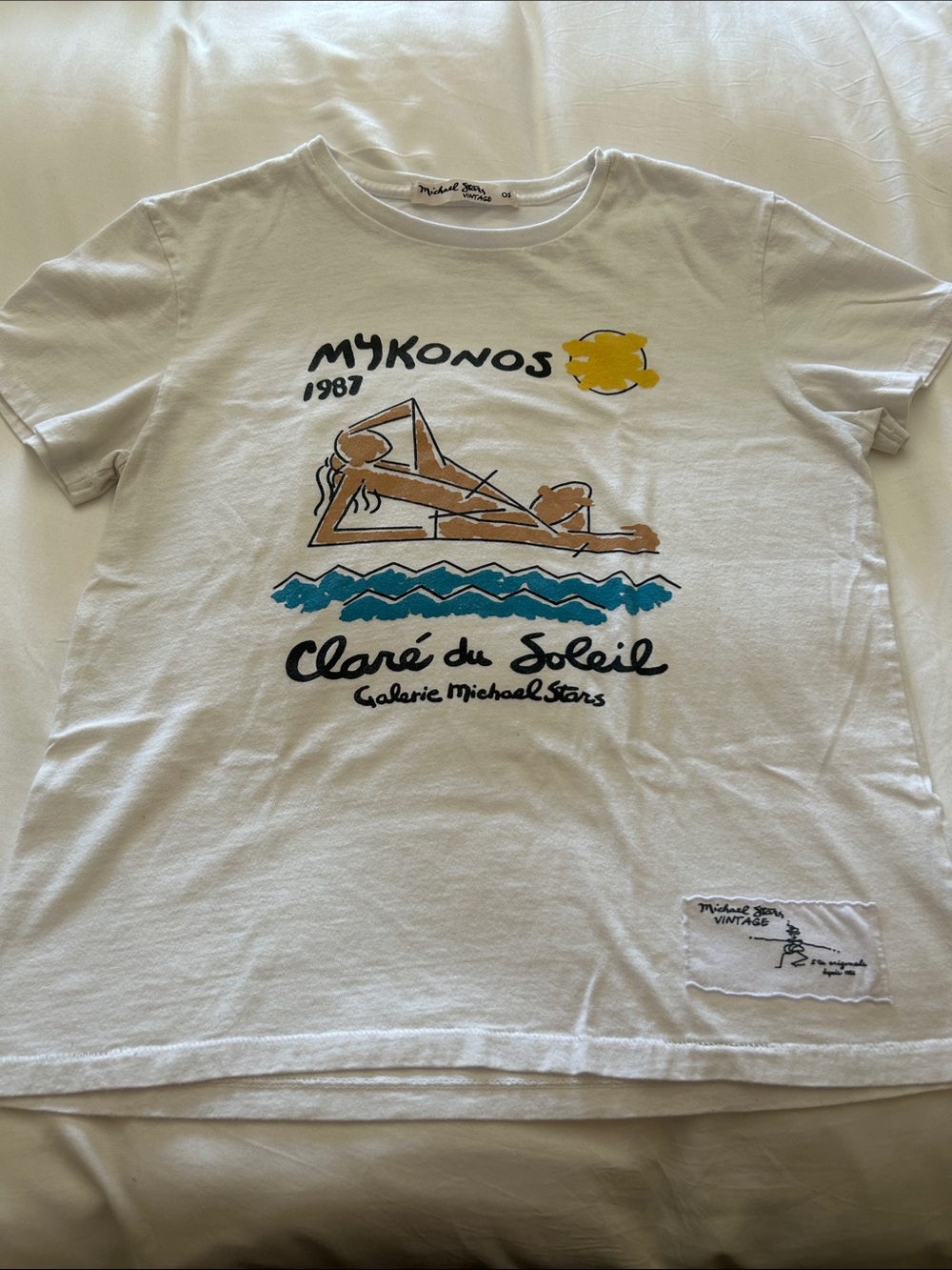Michael Stars White Mykonos Graphic Tee